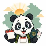 Panda with globe — Country of the Day illustration